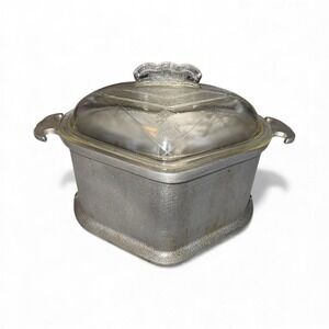 Guardian Service Vintage Cast Iron Heart Shaped Pot Pan With Glass Lid